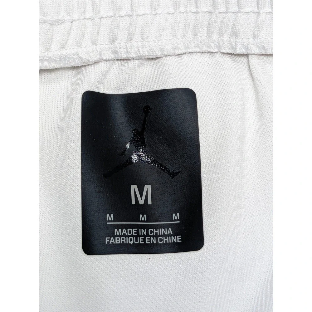 Jordan Mens Basketball Shorts Mesh Trim White M
